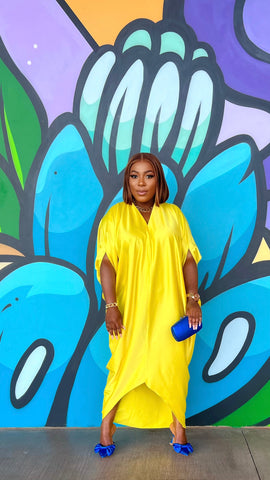 City Woman V-Neck Midi Dress