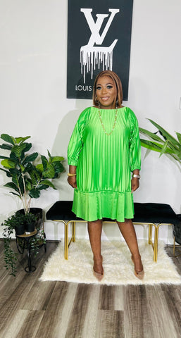 ADRIAN PLEATED DRESS (Lemon) - styletittudeapparelusa