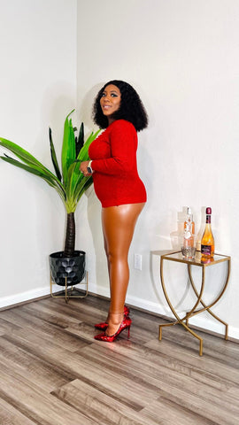 ALLYSON SHIMMER SWEATER TOP( Red) - styletittudeapparelusa