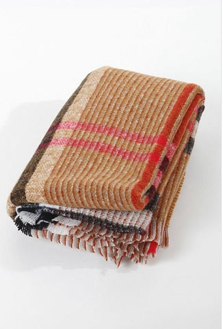 BEIGE PLAID SCARF - styletittudeapparelusa