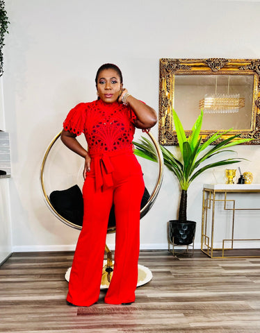 CHARMING LACE JUMPSUIT (RED) - styletittudeapparelusa