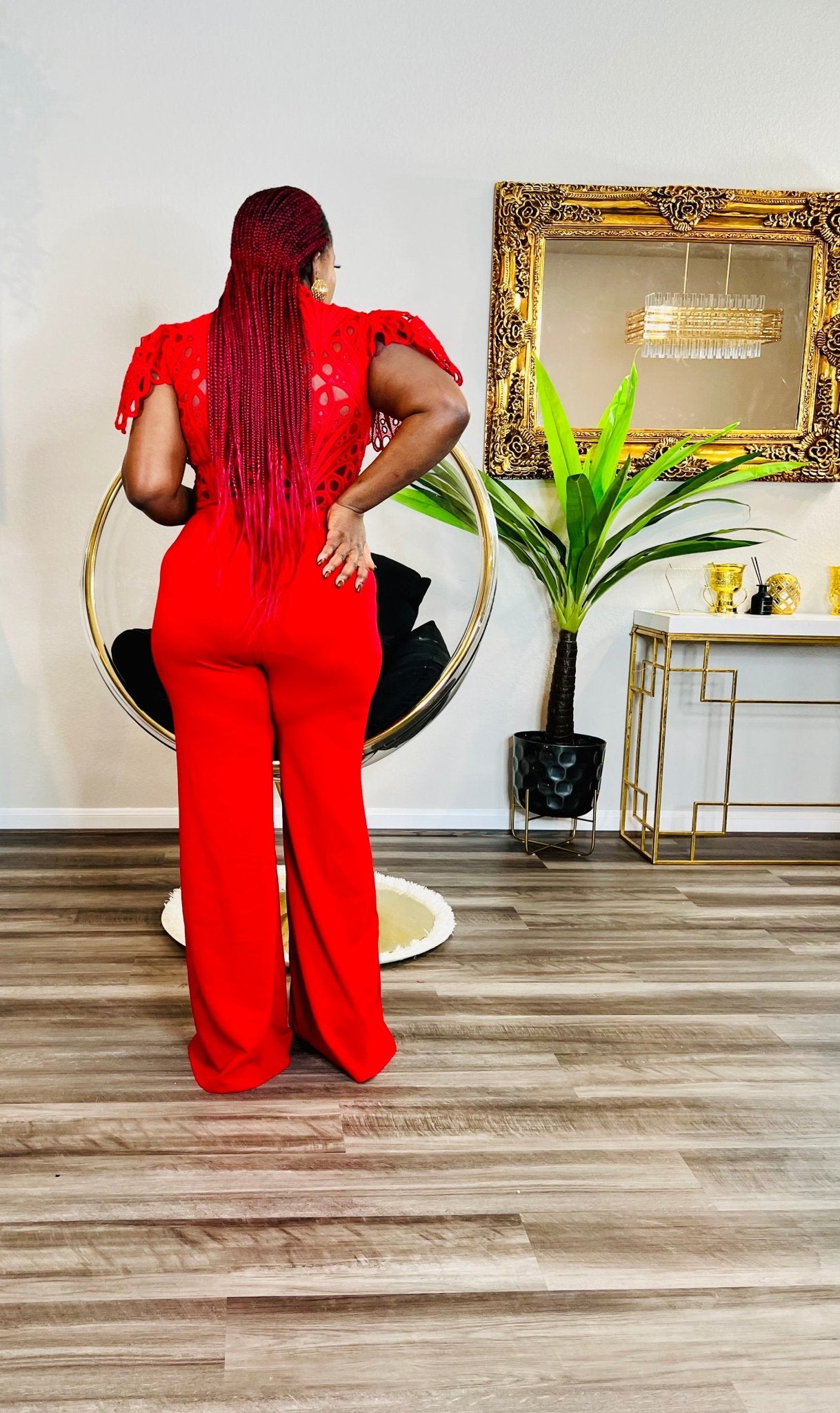 CHARMING LACE JUMPSUIT (RED) - styletittudeapparelusa