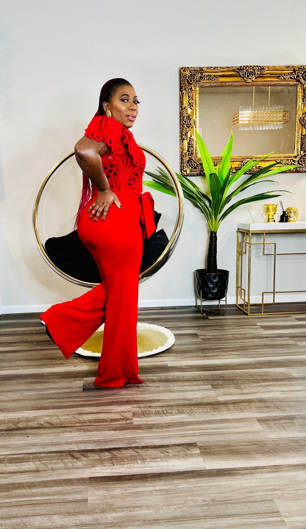 CHARMING LACE JUMPSUIT (RED) - styletittudeapparelusa