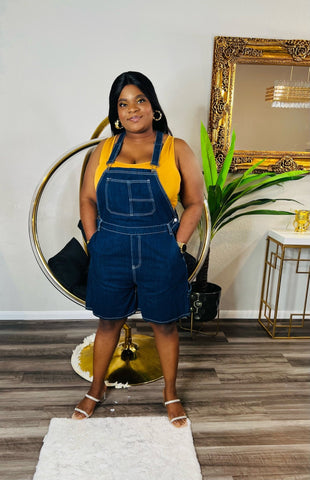 CRUSH OVERALL SHORT JEANS - styletittudeapparelusa