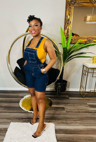 CRUSH OVERALL SHORT JEANS - styletittudeapparelusa