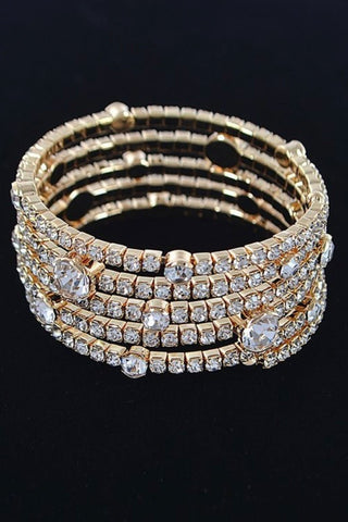 DOHA RHINESTONES BRACELET (Gold) - styletittudeapparelusa