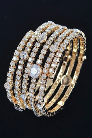 DOHA RHINESTONES BRACELET (Gold) - styletittudeapparelusa