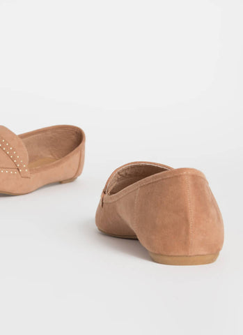Dotted Flat Pumps (Tan) - styletittudeapparelusa
