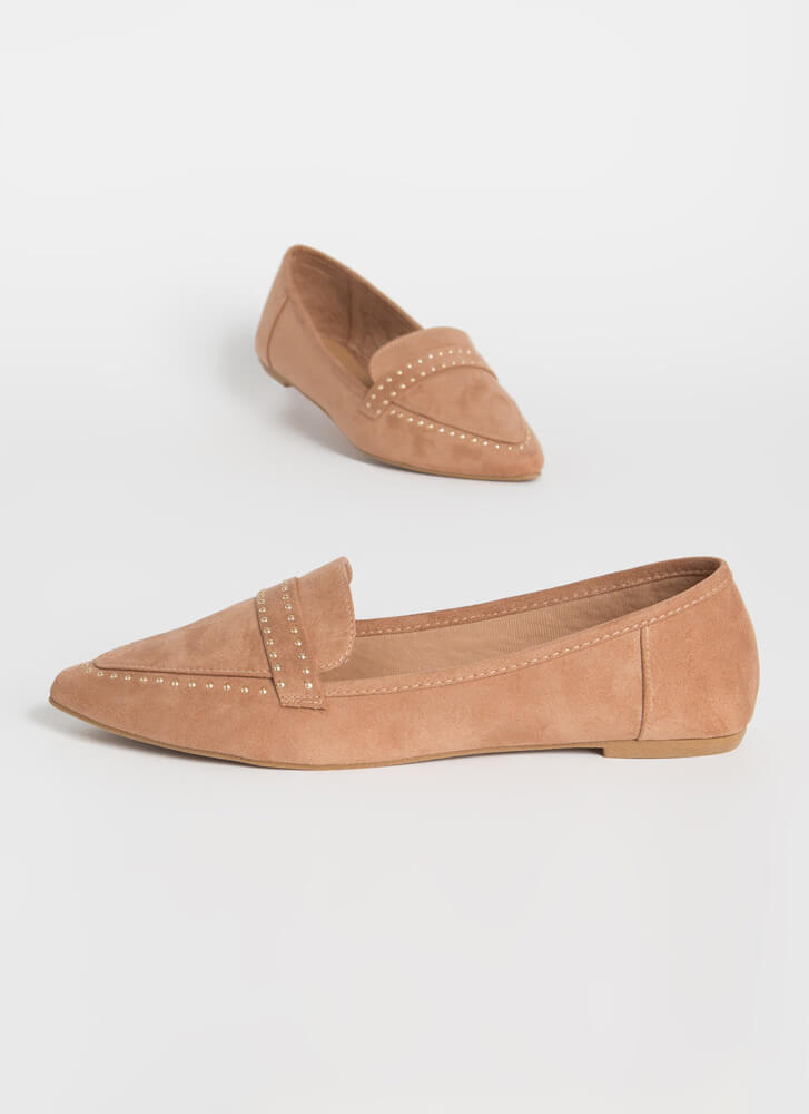 Dotted Flat Pumps (Tan) - styletittudeapparelusa