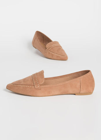 Dotted Flat Pumps (Tan) - styletittudeapparelusa