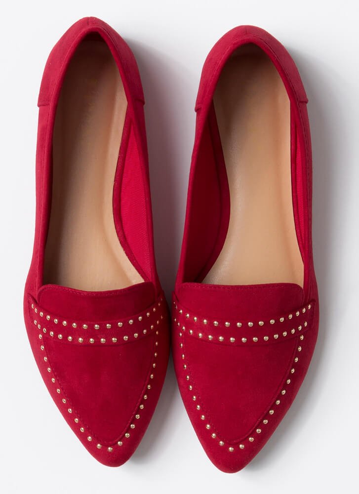 Dotted Flat Pumps(Red) - styletittudeapparelusa