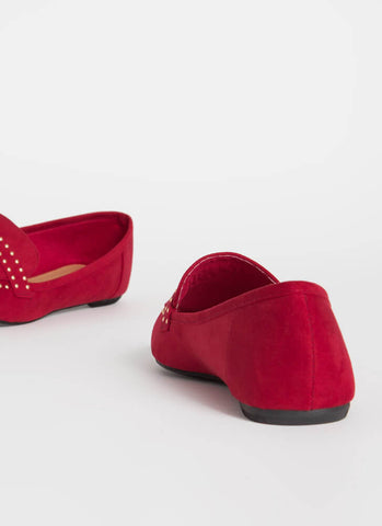Dotted Flat Pumps(Red) - styletittudeapparelusa