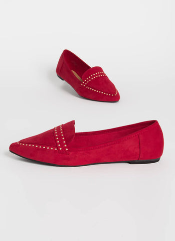 Dotted Flat Pumps(Red) - styletittudeapparelusa