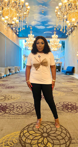 ELLE TULLE BOW TEESHIRT (Nude) - styletittudeapparelusa
