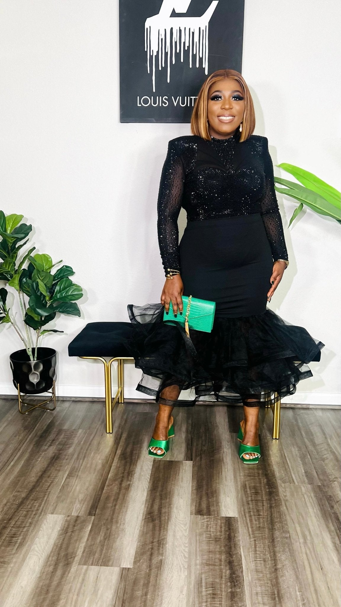 EMPRADA TULLE MIDI SKIRT(Black) Small By Styletittudeapparelusa