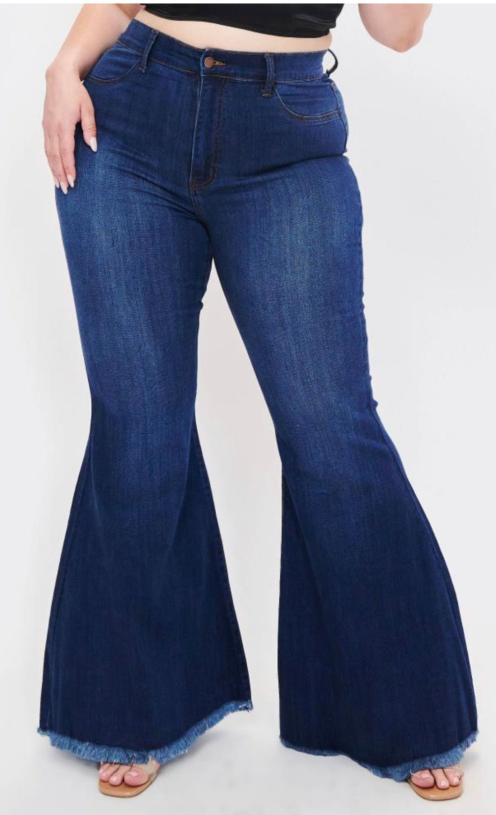 EULA CURVE DARKWASH FLARE JEANS - styletittudeapparelusa