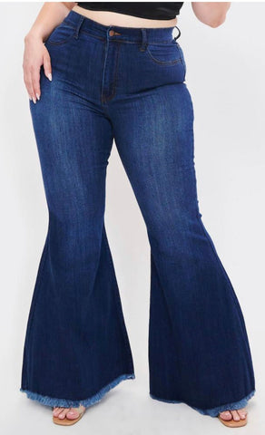 EULA CURVE DARKWASH FLARE JEANS - styletittudeapparelusa
