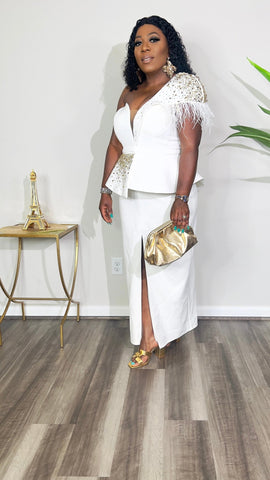 EXCLUSIVE BADDIE PEPLUM DRESS(White) - styletittudeapparelusa