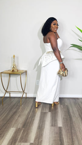 EXCLUSIVE BADDIE PEPLUM DRESS(White) - styletittudeapparelusa