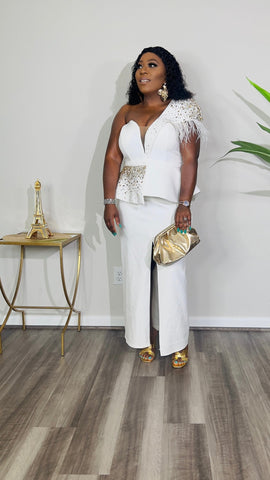 EXCLUSIVE BADDIE PEPLUM DRESS(White) - styletittudeapparelusa