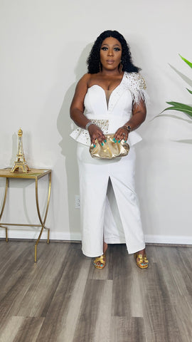 EXCLUSIVE BADDIE PEPLUM DRESS(White) - styletittudeapparelusa