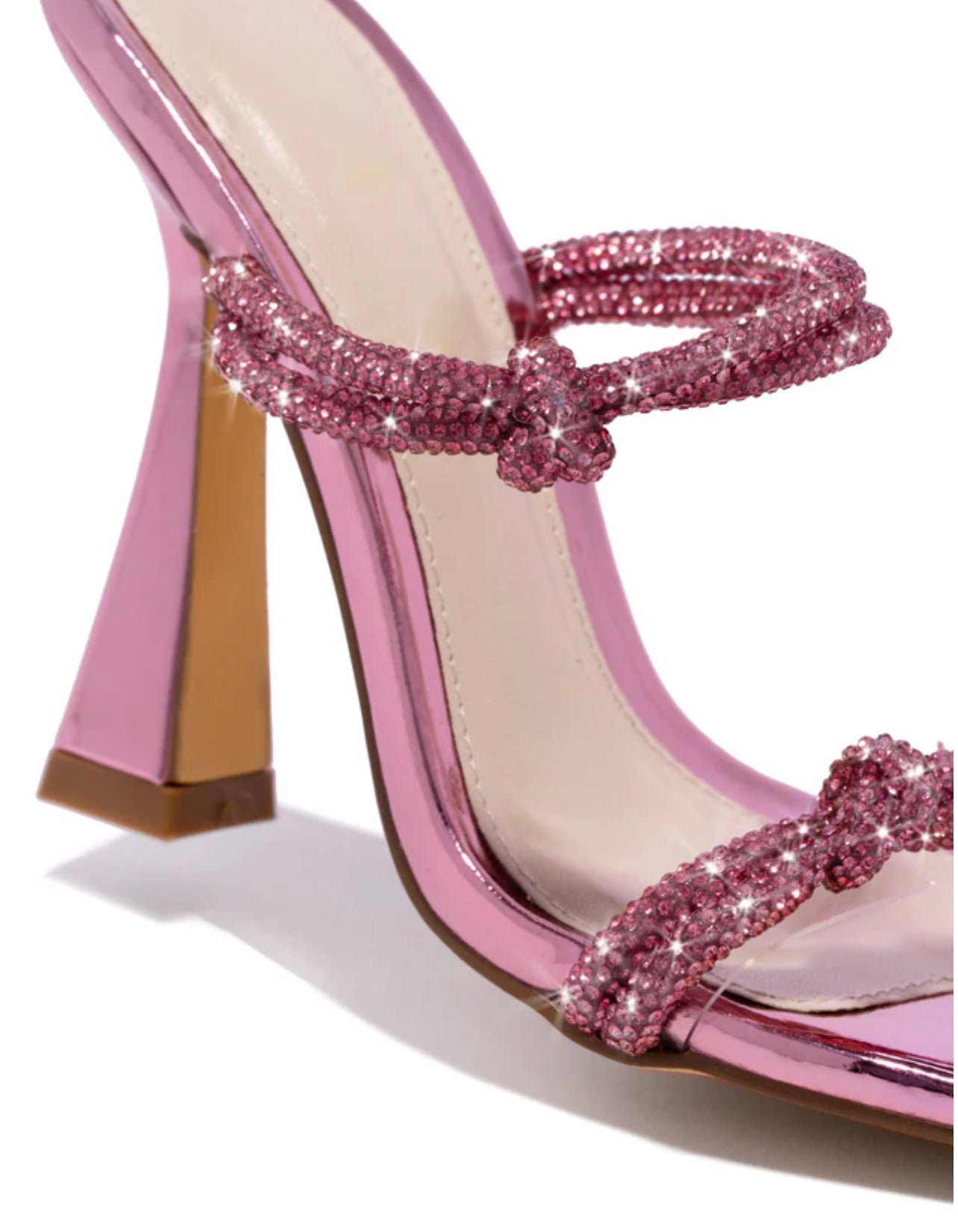 FOREVER DIAMONDS KNOTTED HEEL (Pink) - styletittudeapparelusa