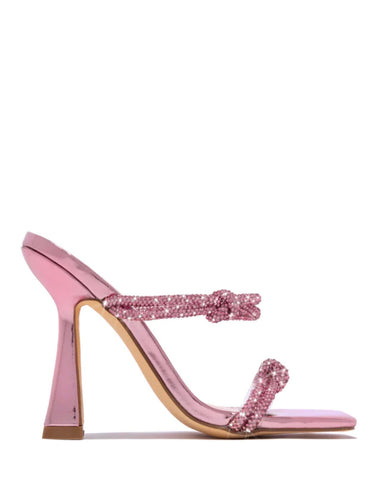 FOREVER DIAMONDS KNOTTED HEEL (Pink) - styletittudeapparelusa