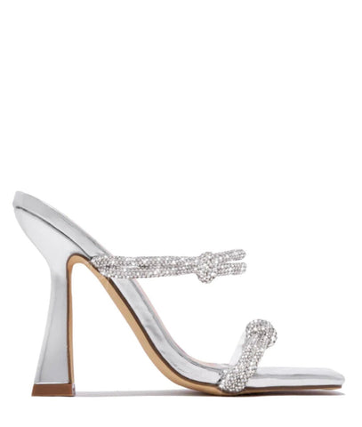 FOREVER DIAMONDS KNOTTED HEEL (Silver) - styletittudeapparelusa