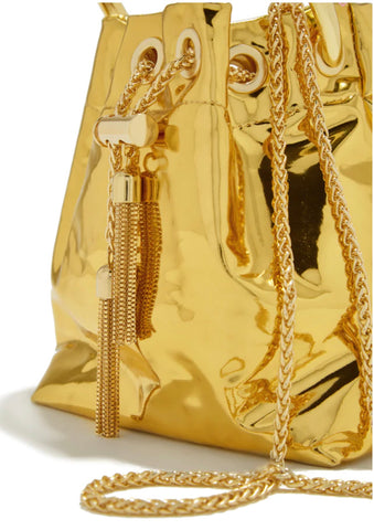 GINA METALLIC GOLD BUCKET BAG - styletittudeapparelusa