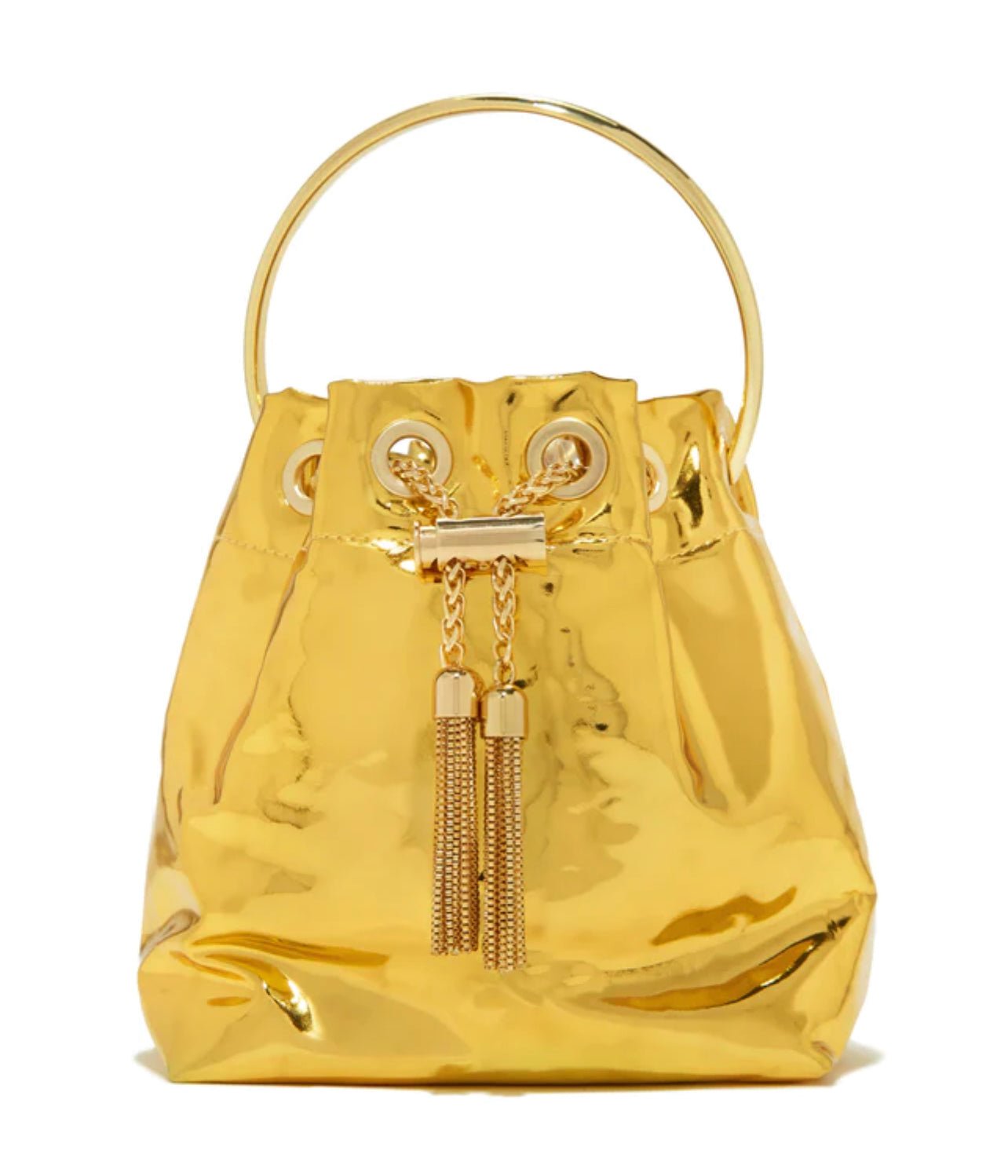 GINA METALLIC GOLD BUCKET BAG - styletittudeapparelusa