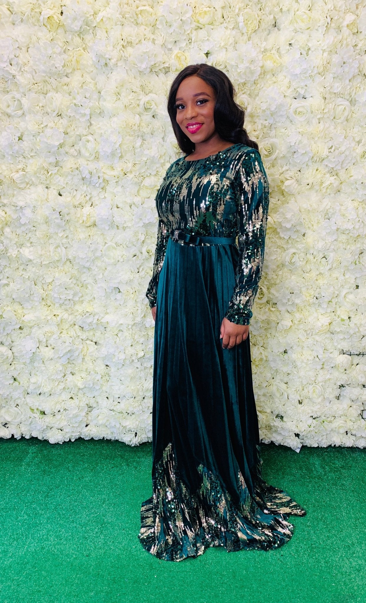 GREEN WITH ENVY GLAM DRESS - styletittudeapparelusa