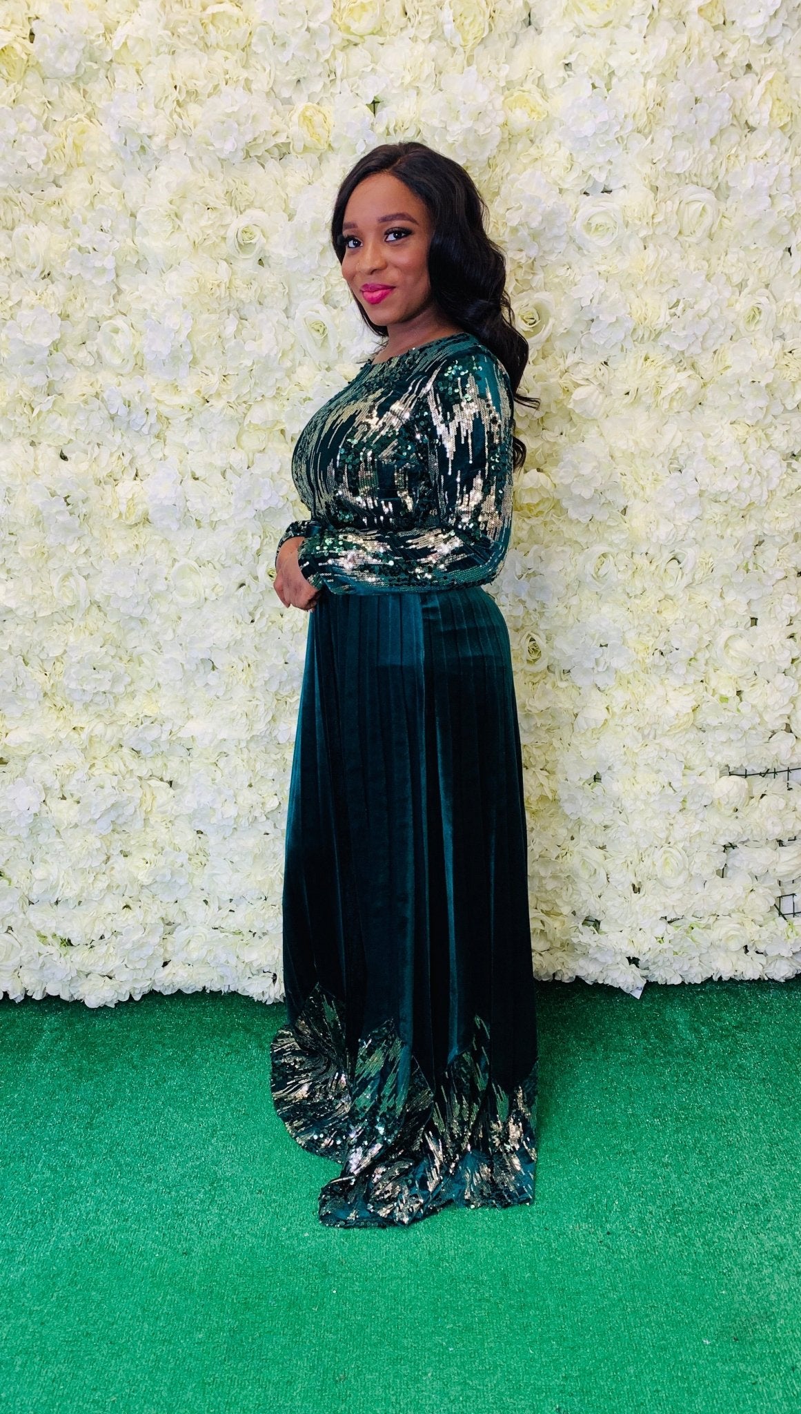 GREEN WITH ENVY GLAM DRESS - styletittudeapparelusa