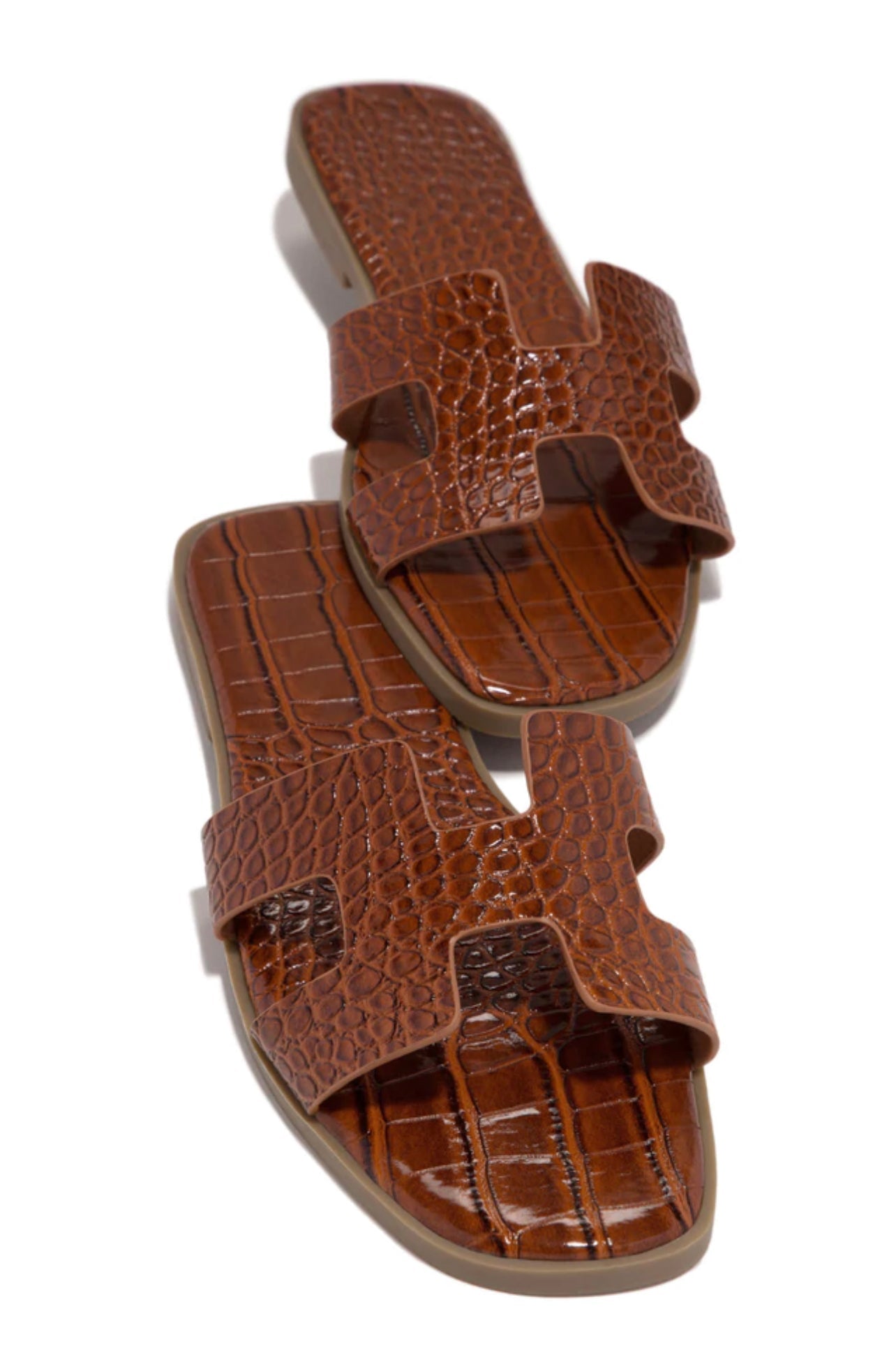 Herm Croc Sandal (Tan) - styletittudeapparelusa