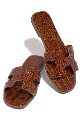 Herm Croc Sandal (Tan) - styletittudeapparelusa