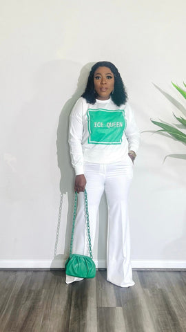 ICE QUEEN LONG SLEEVE TEESHIRT TOP (White) - styletittudeapparelusa
