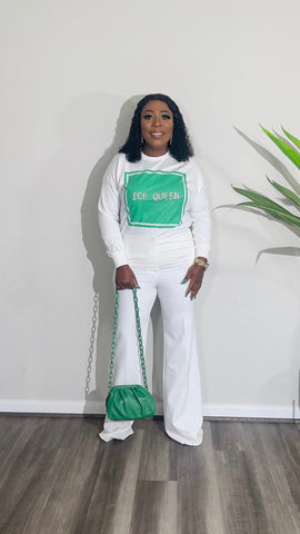 ICE QUEEN LONG SLEEVE TEESHIRT TOP (White) - styletittudeapparelusa