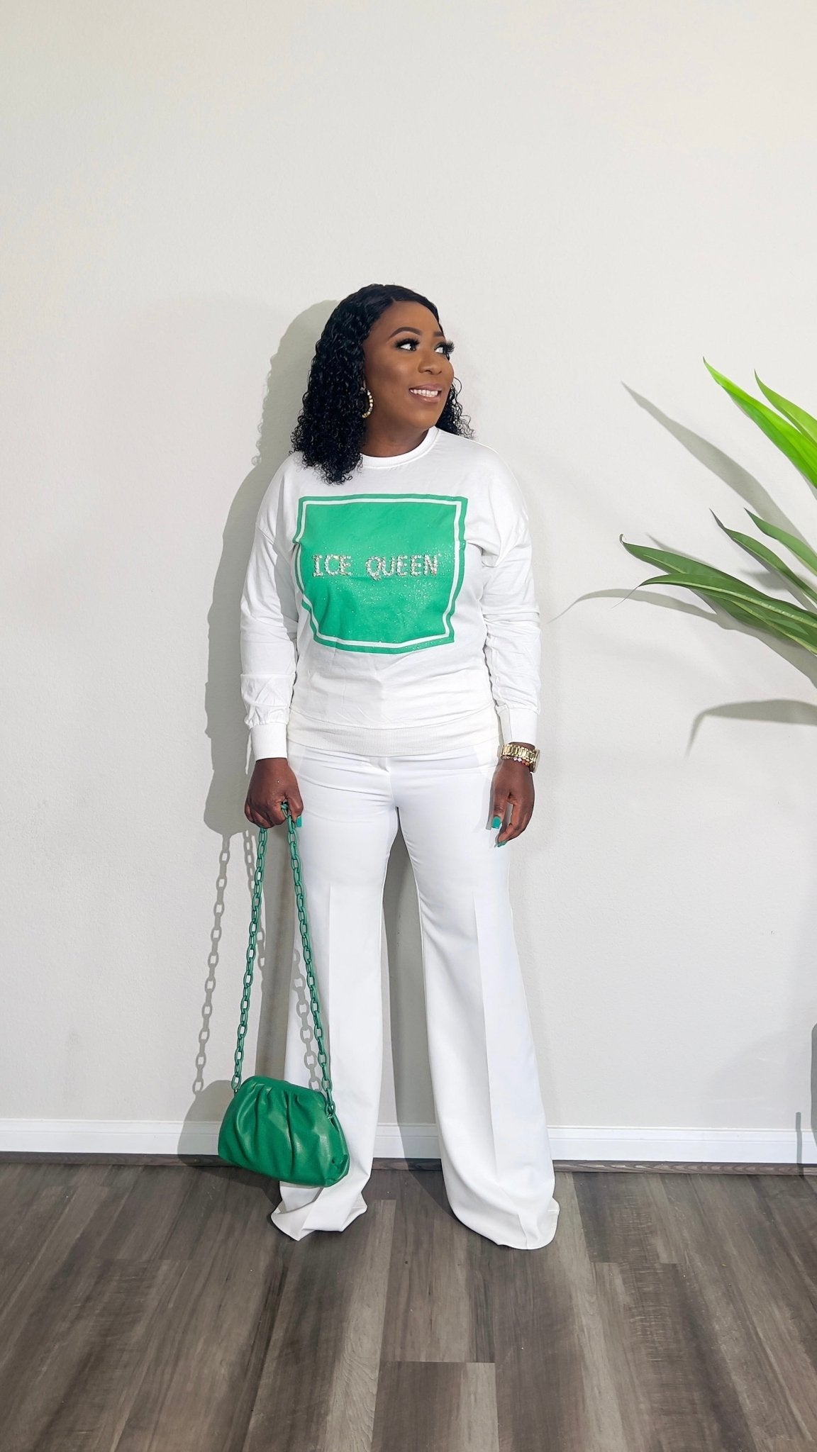ICE QUEEN LONG SLEEVE TEESHIRT TOP (White) - styletittudeapparelusa