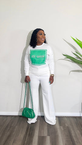 ICE QUEEN LONG SLEEVE TEESHIRT TOP (White) - styletittudeapparelusa