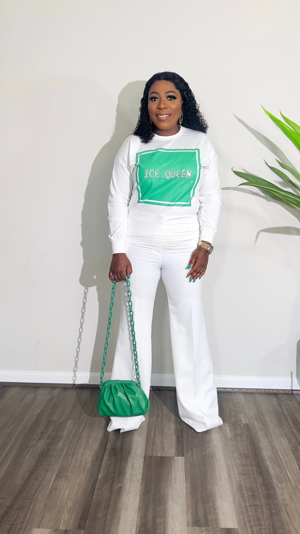 ICE QUEEN LONG SLEEVE TEESHIRT TOP (White) - styletittudeapparelusa