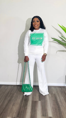 ICE QUEEN LONG SLEEVE TEESHIRT TOP (White) - styletittudeapparelusa