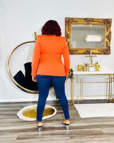 IRIS GOLD BUTTON BLAZER (Orange)