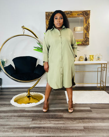 DUNE DELIGHT SHIRT DRESS (olive)