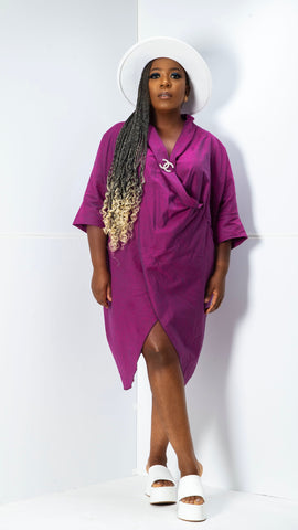 MILLENNIAL LINEN DRESS (Purple)