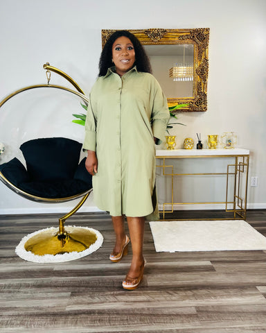 DUNE DELIGHT SHIRT DRESS (olive)