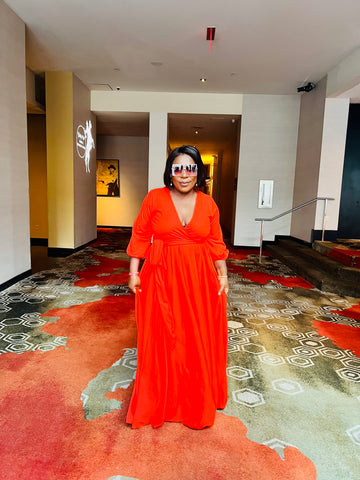 Maya orange maxi dress  (FINAL SALE)