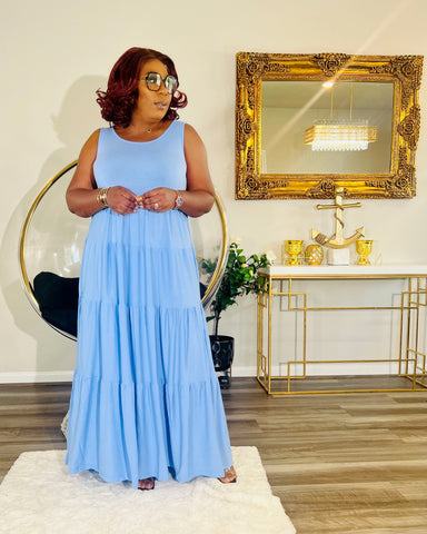 Aruba Flare Maxi Dress (Blue) Xlarge By Styletittudeapparelusa Aruba Flare Maxi Dress (Blue) Xlarge By Styletittudeapparelusa