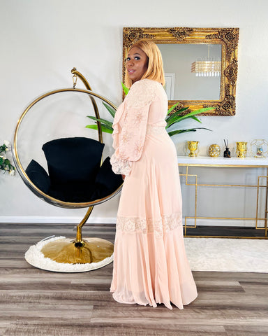 RICH SIS 2PC MAXI DRESS (Cream )  FINAL SALE