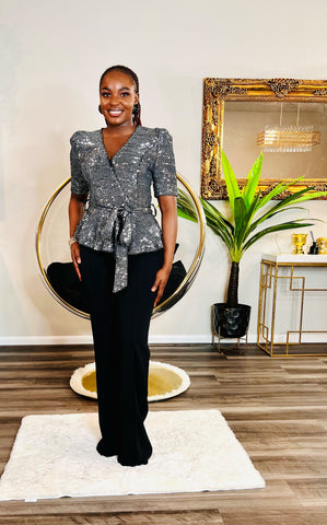 WATCH ME SHIMMER SILVER SEQUINED TOP (FINAL SALE)