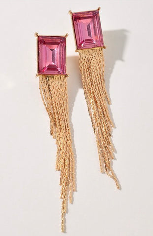 VIOLA FRINGE EARRING (Pink)