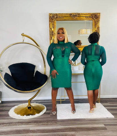 REGGIE METTALIC BANDAGE DRESS